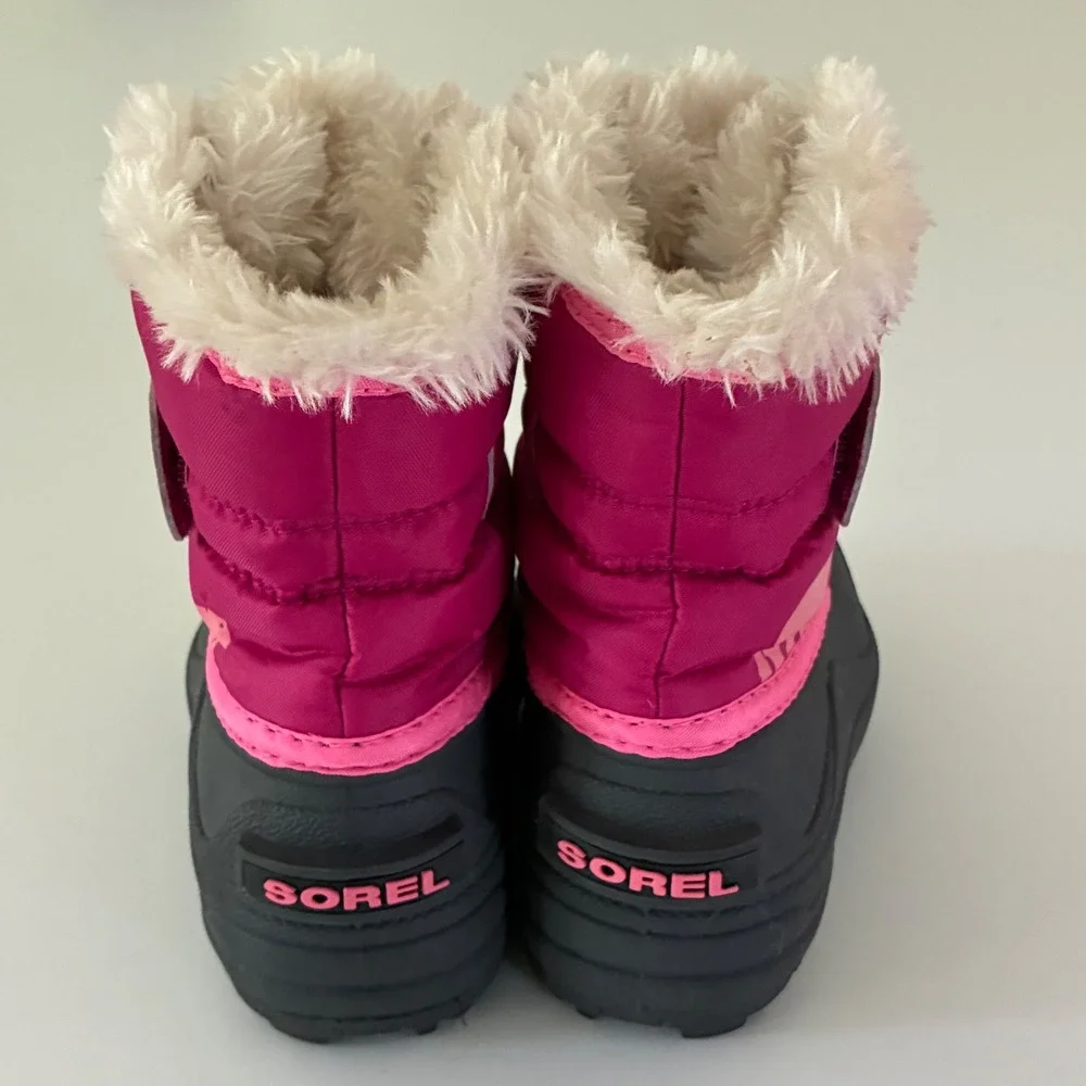 Sorel Kids Size 8 Snow Commander Pink Snow Waterproof Winter Boots NC1960-652